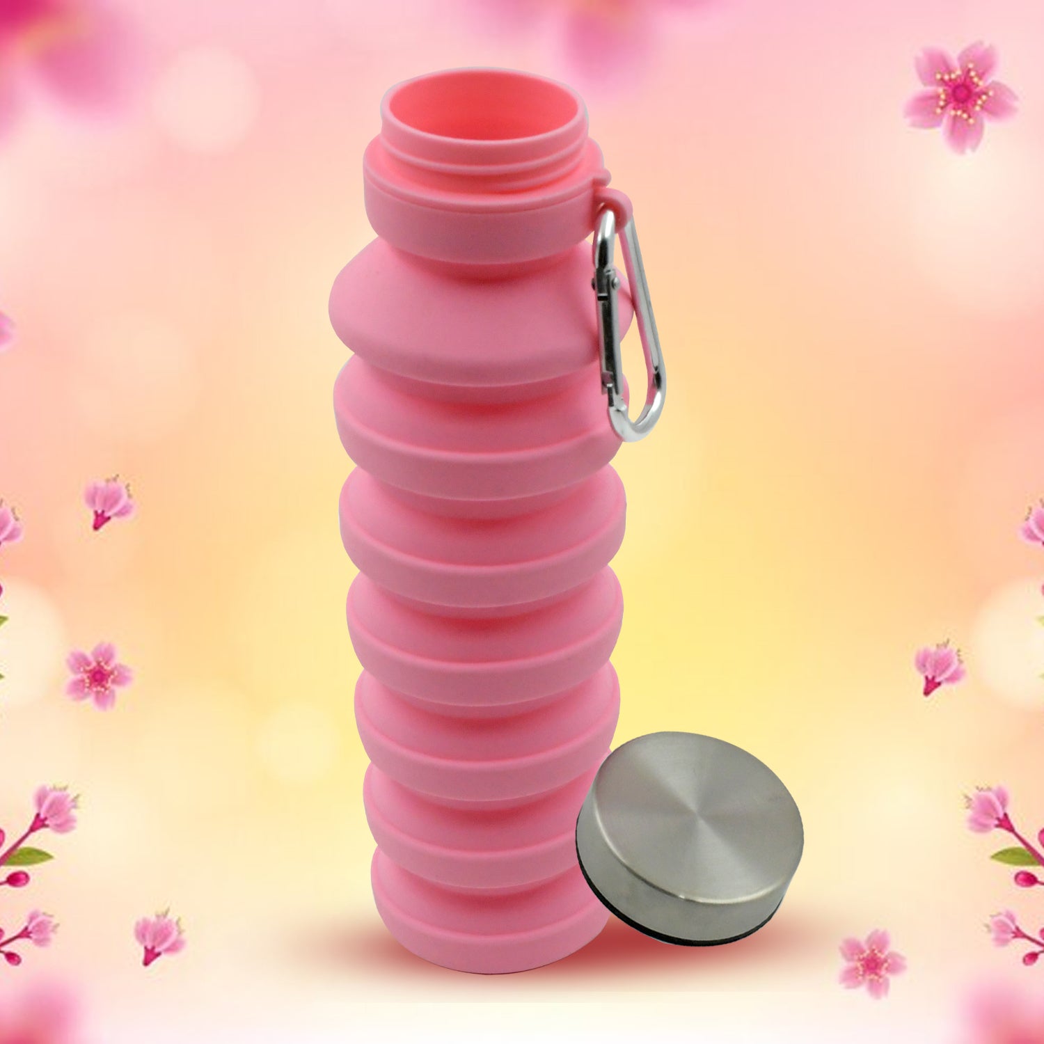 Foldable Water Bottle Silicone Leak Proof Portable Sports Travel Water Bottle For Outdoor Gym Hiking (1 Pc  24 Cm Foldable) Foldable Water Bottle Silicone Leak Proof Portable Sports Travel Water Bottle For Outdoor Gym Hiking (1 Pc  24 Cm Foldable)